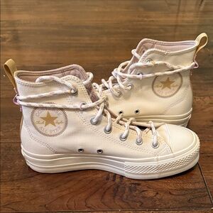 Converse Women’s Off White High-Top Sneakers. Size 8. Never Worn.